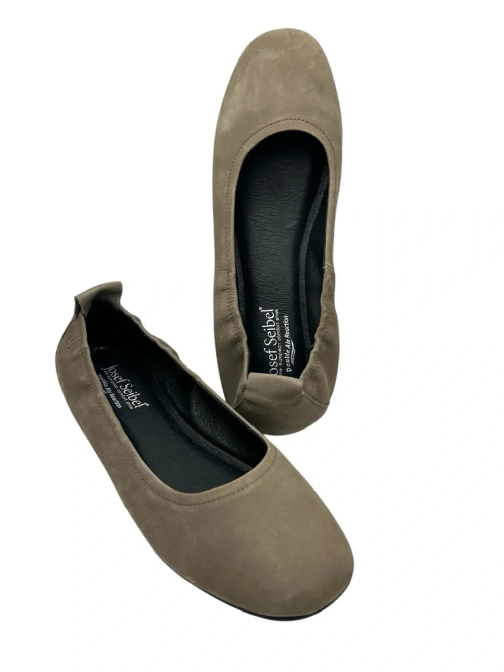 Josef Seibel Double Air Reaction Ballet Flats Tan Suede EU40/US 9 Nubuck Leather